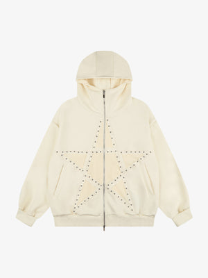 Star Stud Zip-Up Hoodie
