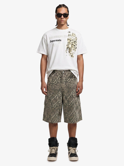 Vintage Leopard Cargo Shorts