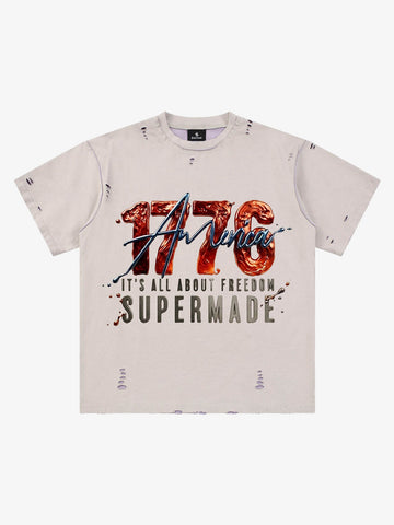 Liquid Metal Graphic Washed T-Shirt