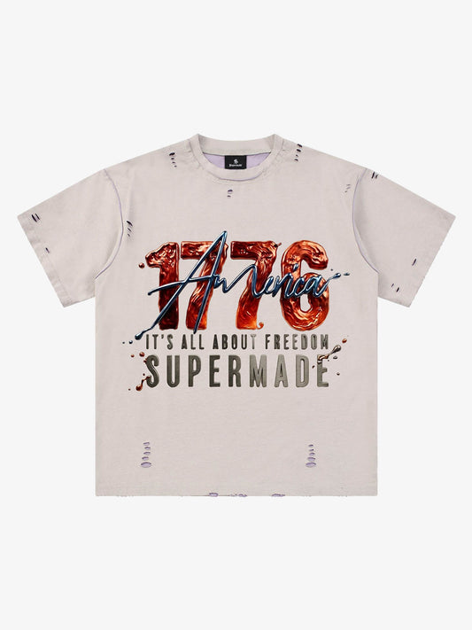 Liquid Metal Graphic Washed T-Shirt