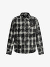 Vintage Wash Plaid Spray Dye Raw Hem Shirt 