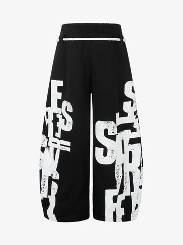 Streetwear Graffiti Drawstring Baggy Sweatpants