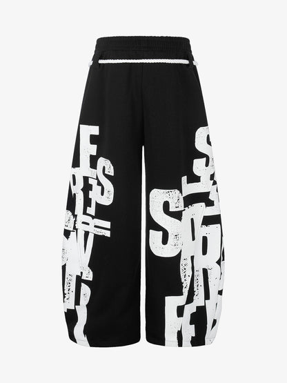 Streetwear Graffiti Drawstring Baggy Sweatpants