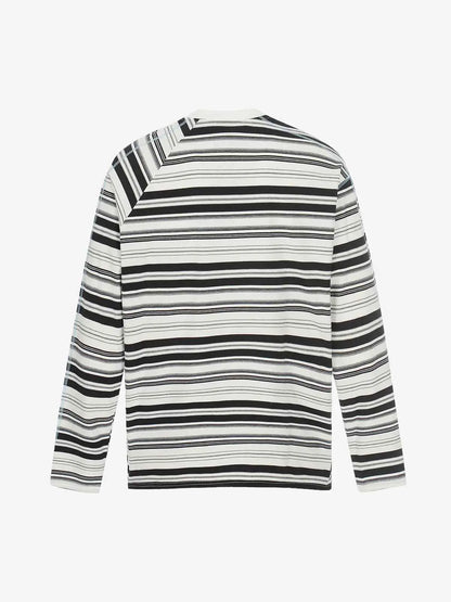 Color Block Striped Embroidered Long Sleeve T-Shirt 