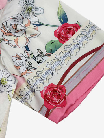 Baroque Floral Satin Cuban Shirt 
