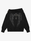 Cross Wing Graphic Rhinestone Sweatshirt