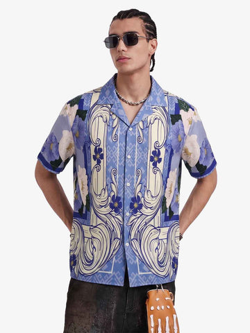 Vintage Baroque Floral Cuban Shirt