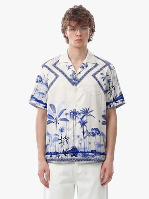 Geometric Palm Leaf Hawaiian Shirt