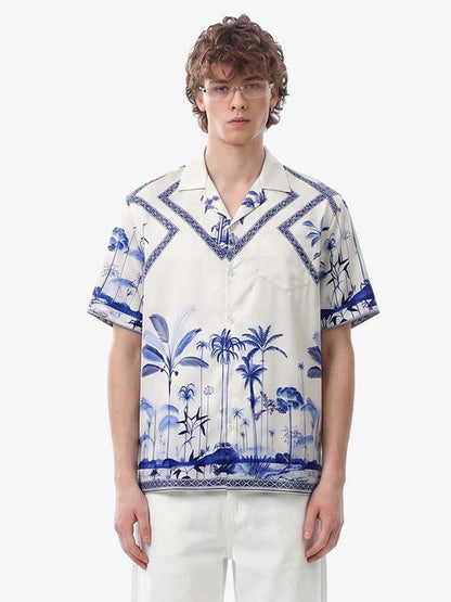 Geometric Palm Leaf Hawaiian Shirt