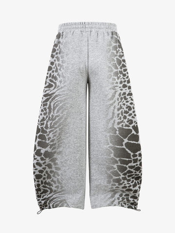 Leopard Curved Seam Wide-Leg Pants