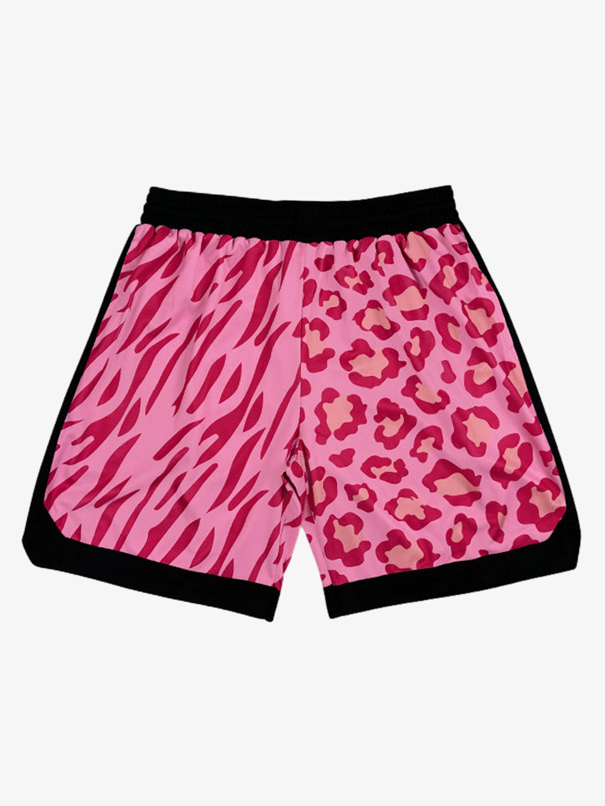 Moisture-Wicking Split Leopard Mixed Sport Shorts 