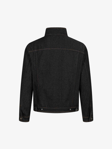 Stand Collar Clasp Detail Denim Jacket 
