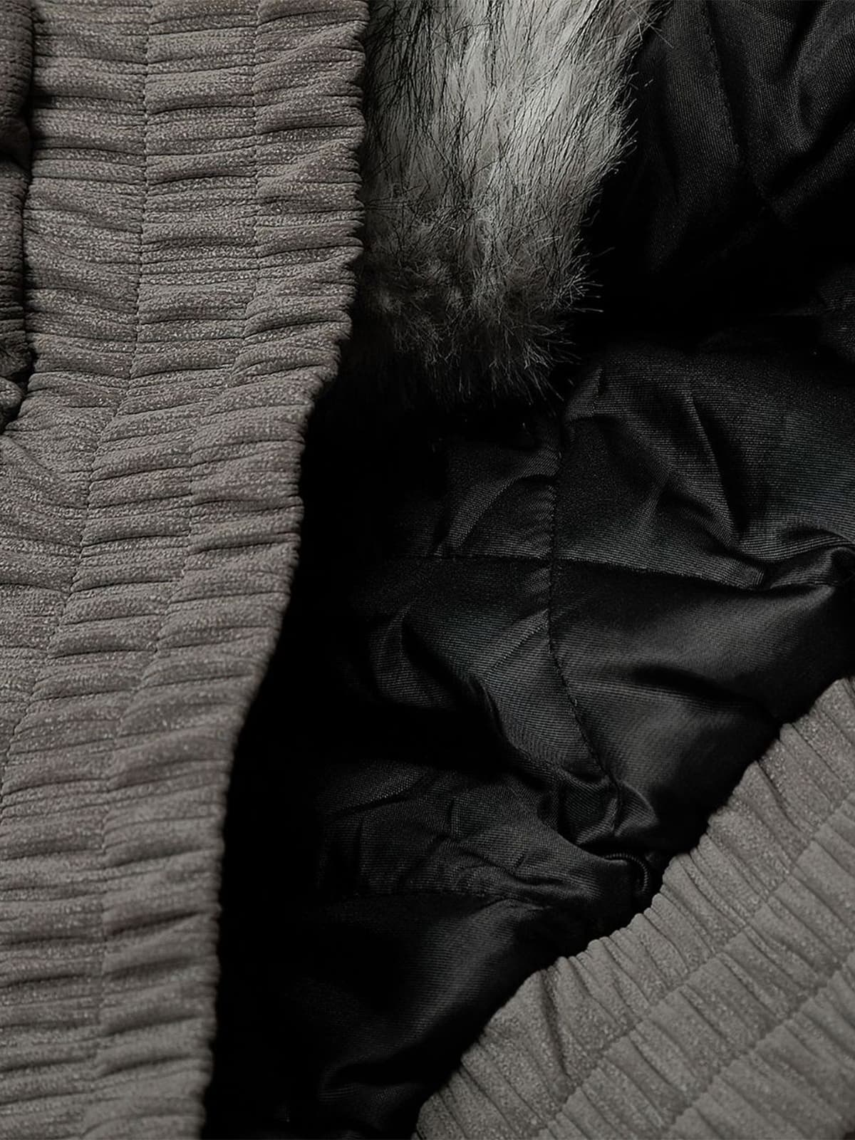 Vintage Dual-layer Collar Fleece-lined Zipper Jacket 