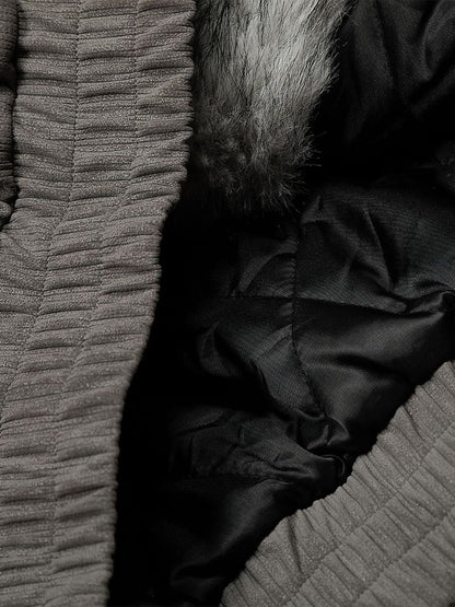 Vintage Dual-layer Collar Fleece-lined Zipper Jacket 