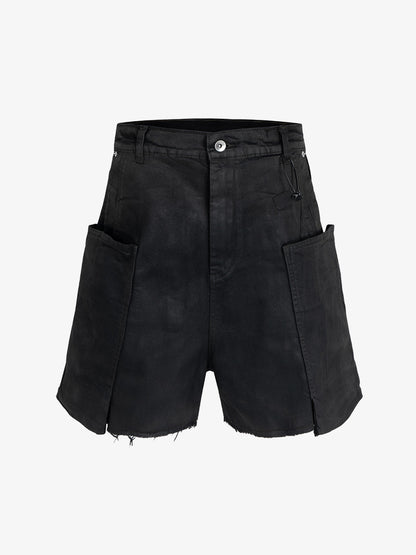 Industrial Multi-Pocket Distressed Cargo Shorts 
