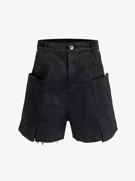Industrial Multi-Pocket Distressed Cargo Shorts