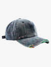 Vintage Washed Distressed Denim Baseball Cap 