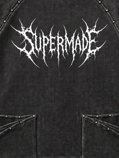 Washed Black Oversized Hoodie with Graphic Logo Print