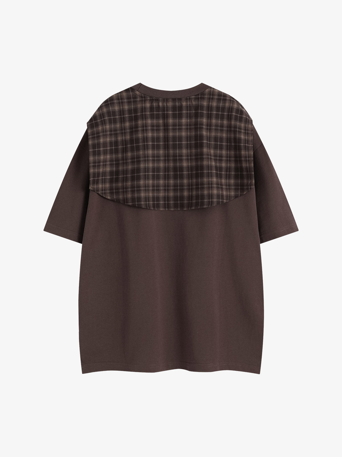Street Style Retro Patchwork Plaid Tee