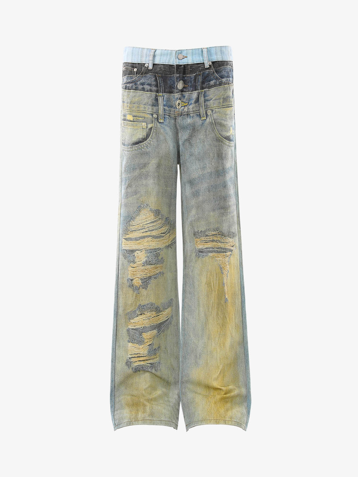 3D Illusion Layered Baggy Jeans