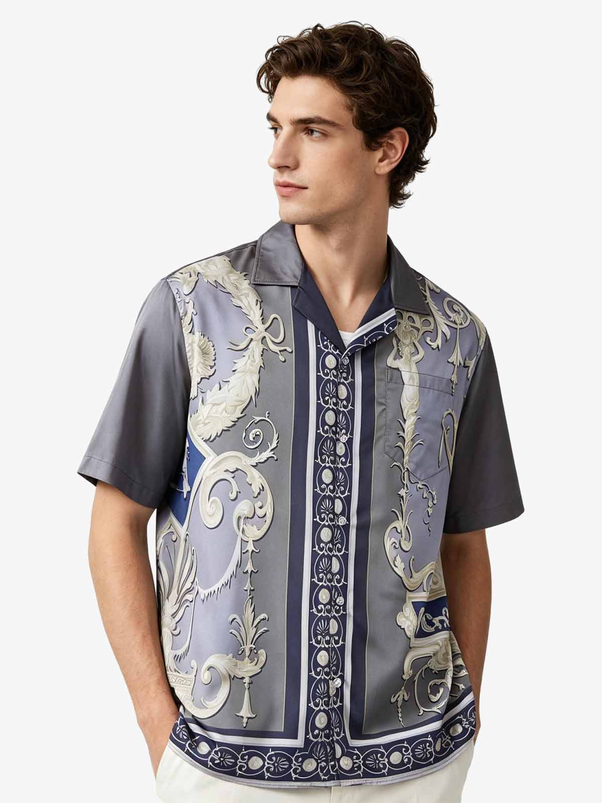 Baroque Sea Satin Cuban Shirt