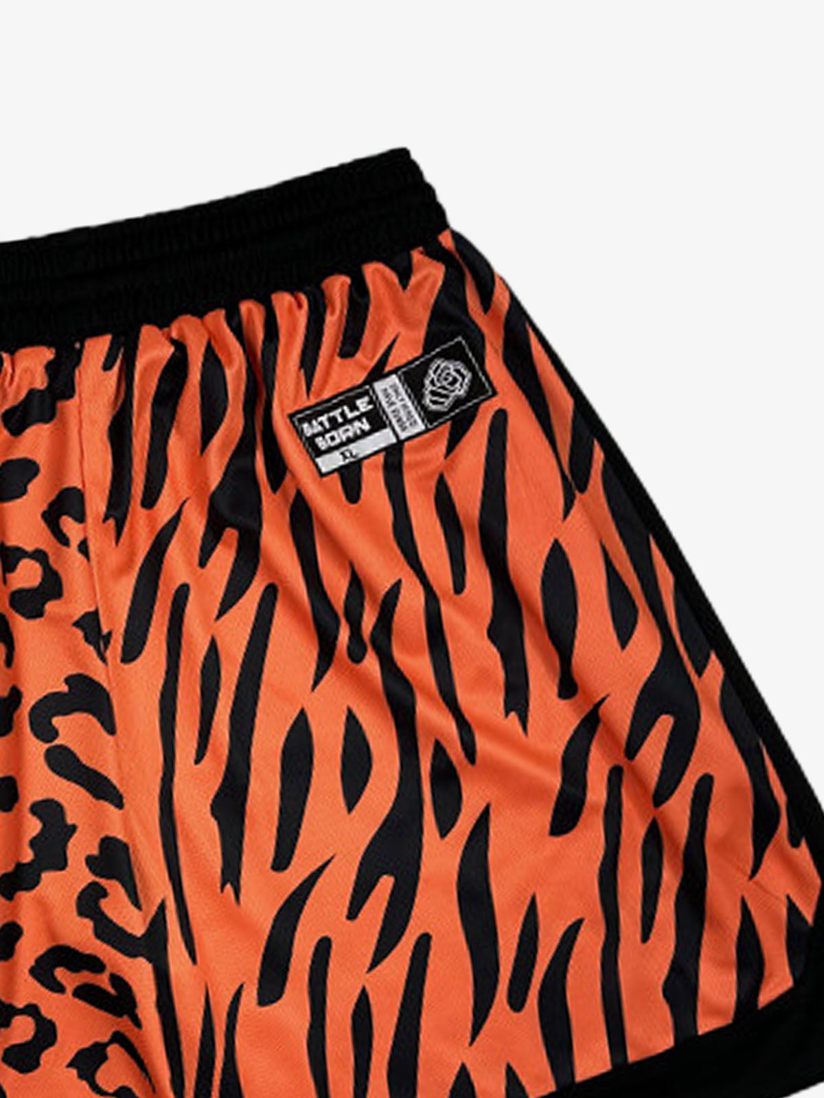 Moisture-Wicking Split Leopard Mixed Sport Shorts 