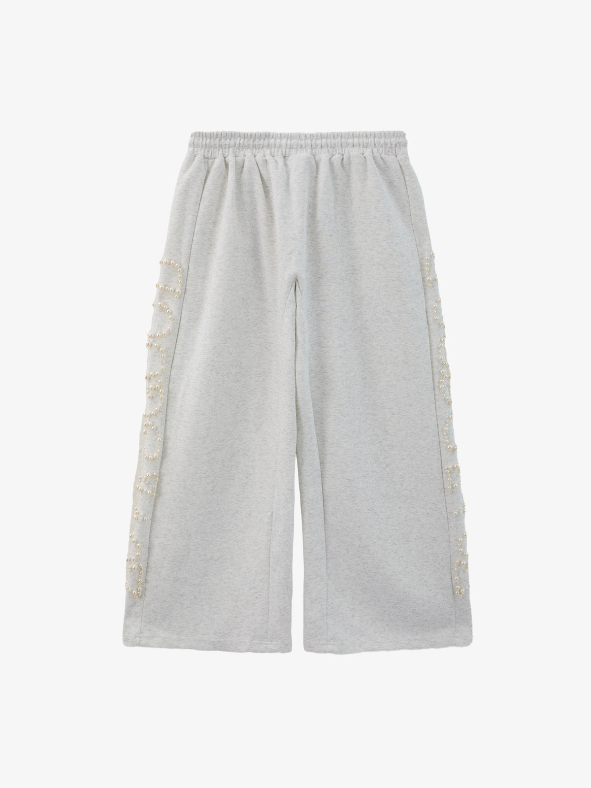 Pearl Embellished Wide-Leg Sweatpants 