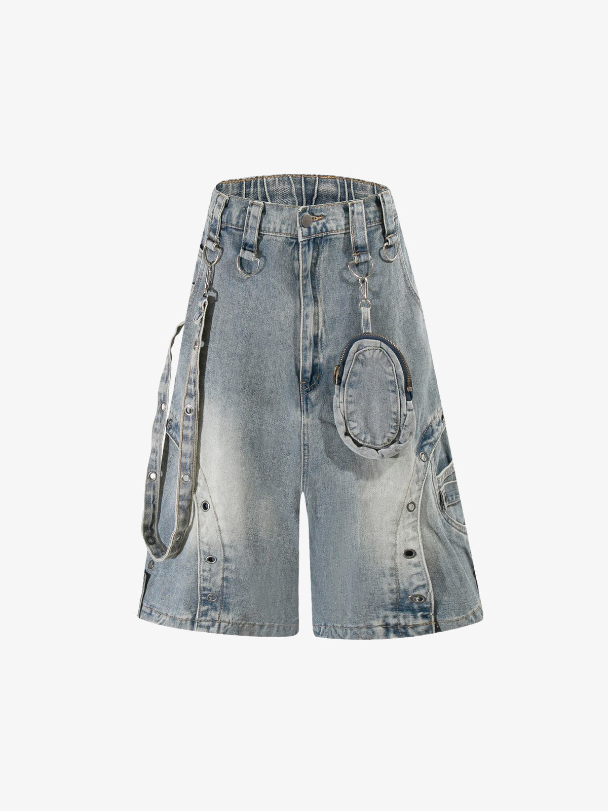 Multi-Hardware Baggy Denim Jorts 