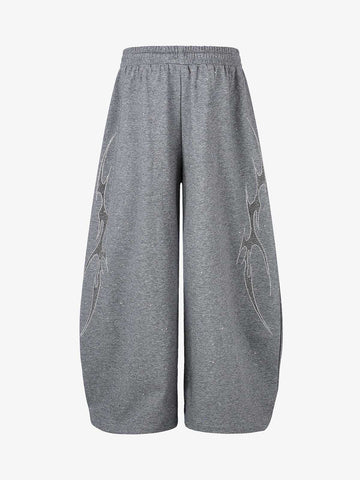 Thorn Graphic Rhinestone Baggy Sweatpants
