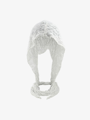 Vintage Lace Hollow Crochet Long Strap Headscarf Hat 