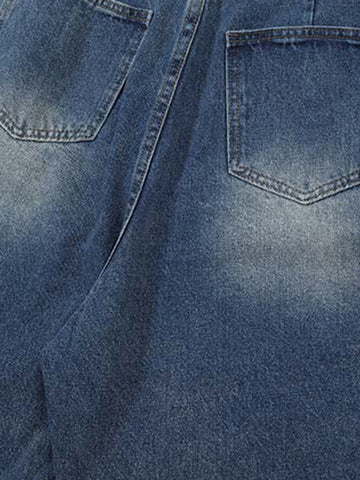 Washed Denim Wide Leg Jorts 