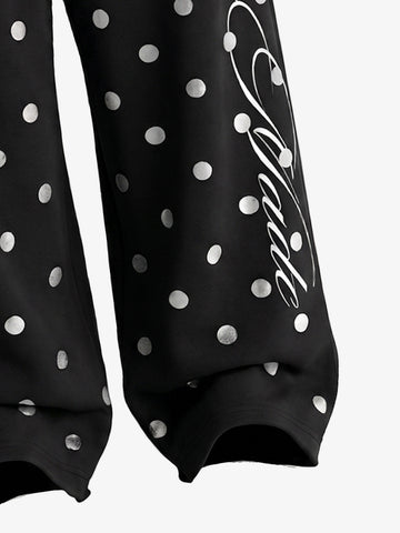 Double Waist Polka Dot Pants