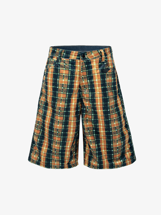 Plaid Relaxed Fit Jeans