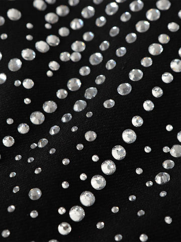 Stylish Wide-Leg Pants with Sparkling Studs for Women 