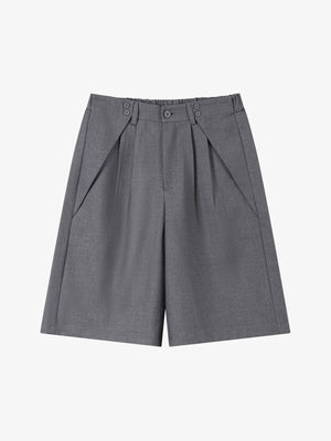 Pleated Suit Shorts