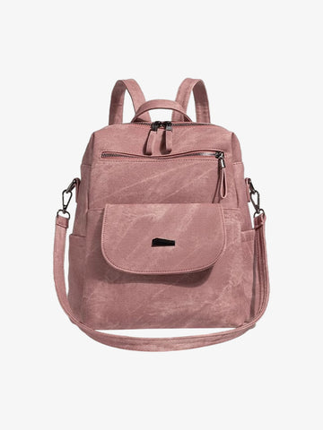 Suede Simple Dual-Use Large Capacity Backpack 