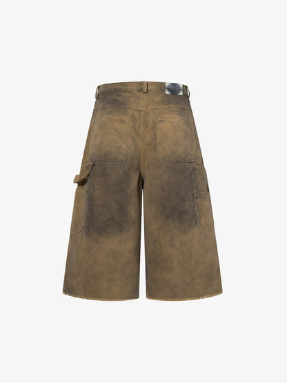 Dirty Mud Wash Print Jorts