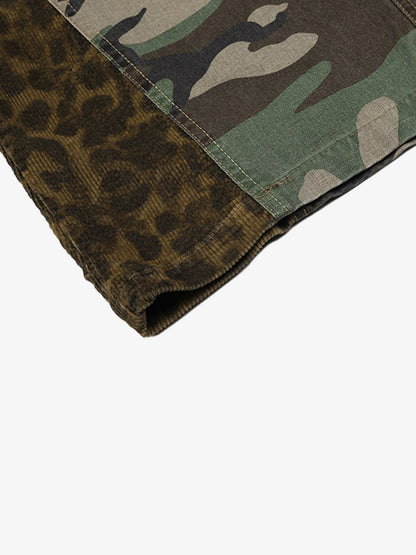 Camo Leopard Patchwork Cargo Pants