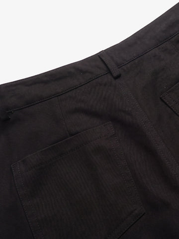 Embroidered Multi-Pocket Cargo Capri Pants