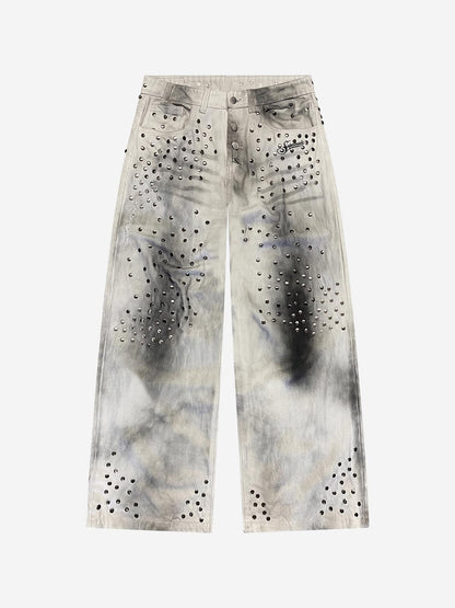 Scorpion Studded Acid Wash Jeans