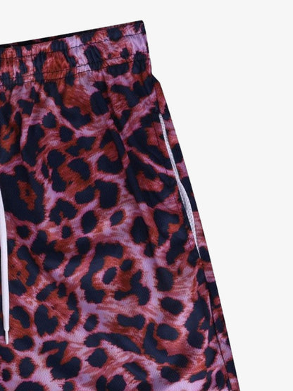 Leopard Print Mesh Shorts 