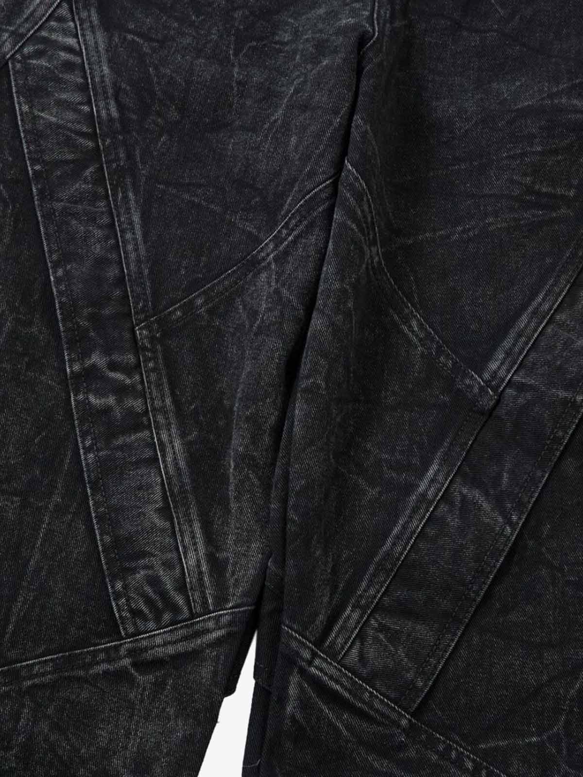 High Street Functional Structured Design Tie-Dye Baggy Jeans 