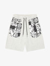 Stamp Print Patch Pocket Knit Shorts 
