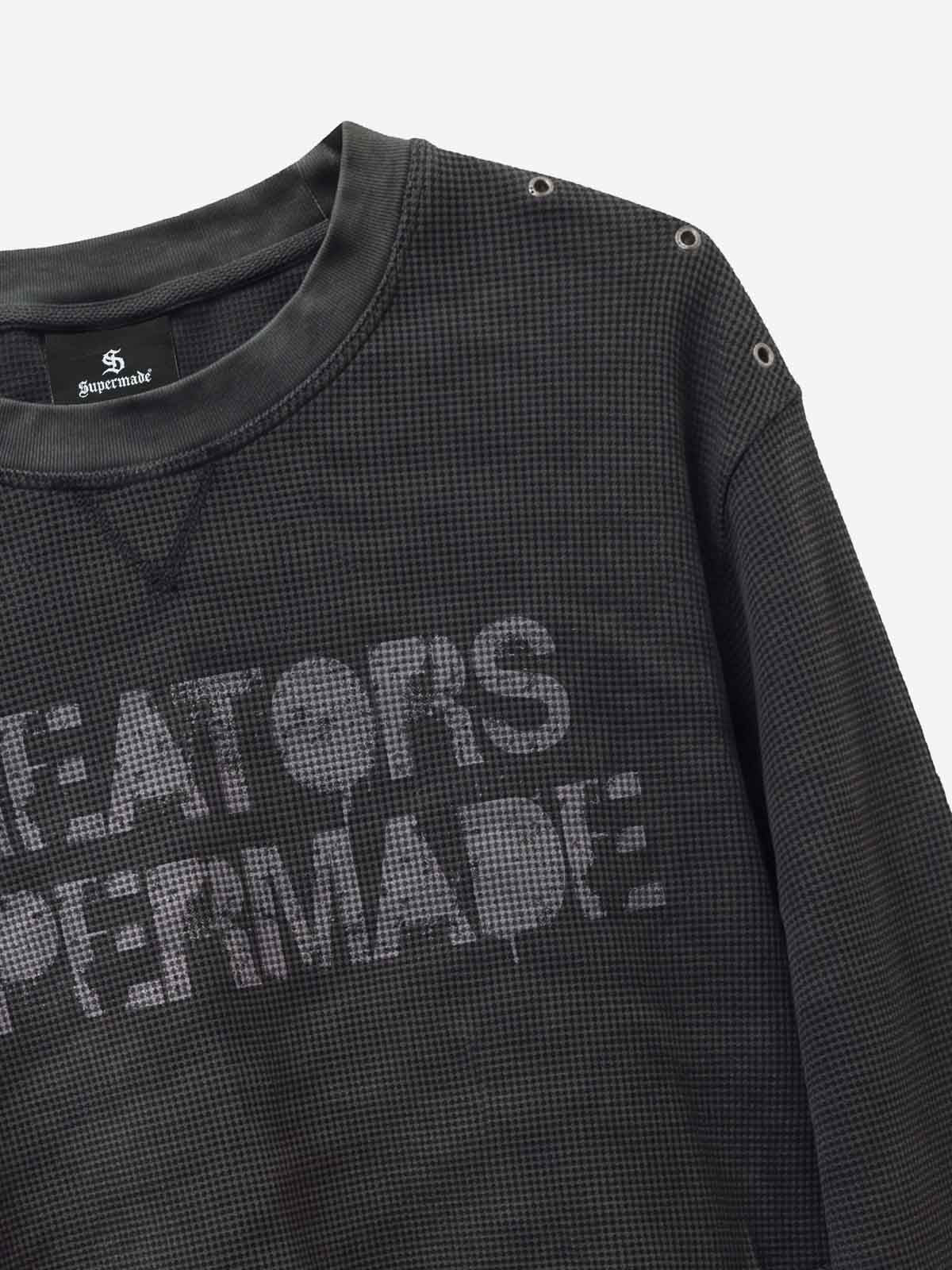 Waffle Knit Metal Detail Tee