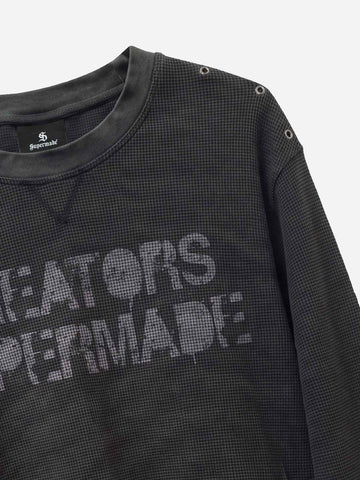 Waffle Knit Metal Detail Tee