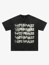 Washed Spray Effect Letter Print T-Shirt 