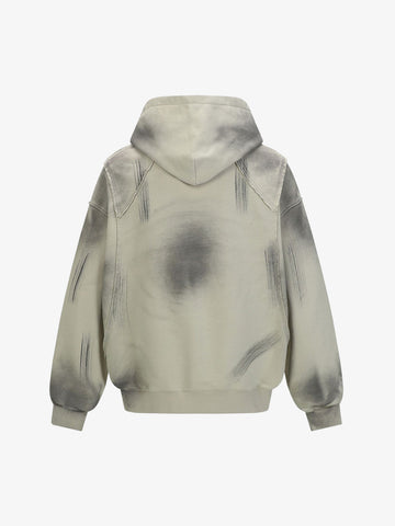 Hip-Hop Wasteland Ink-Dyed Raw Edge Hoodie 