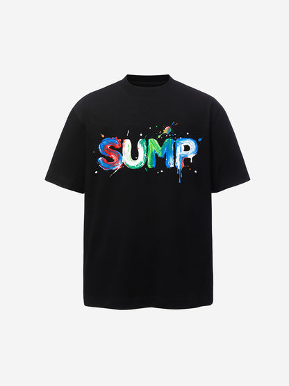 Graffiti Paint Drip Letter Print Oversized T-Shirt