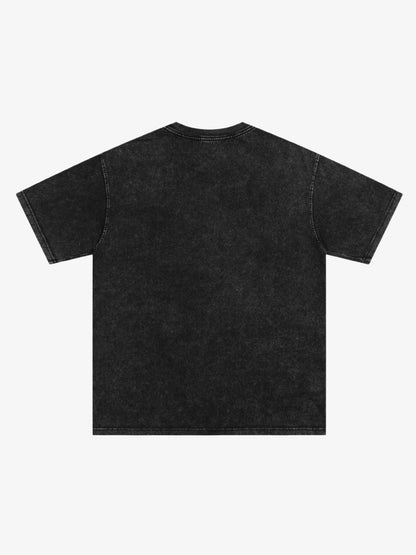 Washed Rhinestone Letter Graphic T-Shirt 