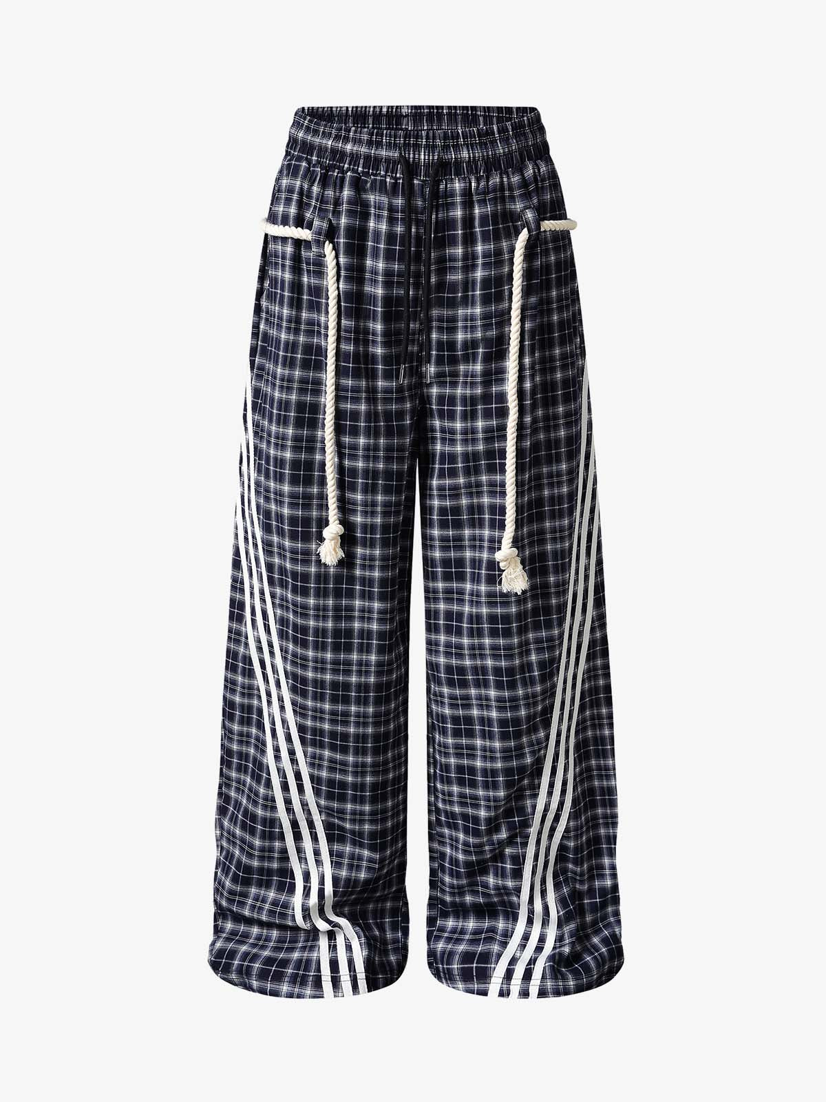 Plaid Patchwork Pants